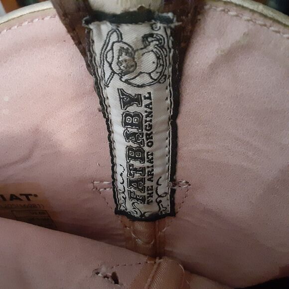 ARIAT Womens 6 B BROWN FATBABY Pink Cowgirl Western 10001205 (16981) - Picture 11 of 13